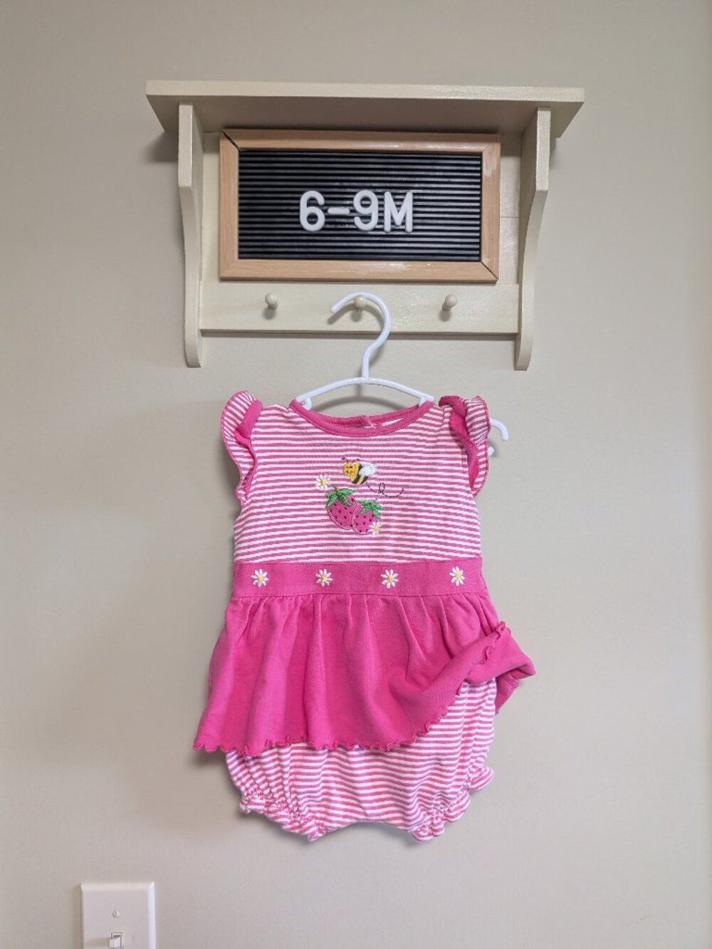 Vintage Okie Dokie 6-9M Strawberry Bee Bubble Set